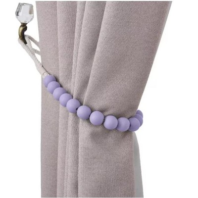 Chic Wooden Bead Curtain Tieback - Tree City
