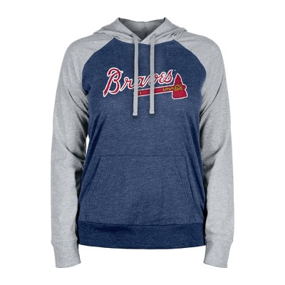MLB Atlanta Braves Women's Lightweight Bi-Blend Hooded Sweatshirt