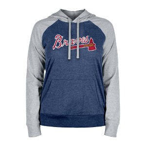 MLB Atlanta Braves Women's Lightweight Bi-Blend Hooded Sweatshirt - 1 of 4