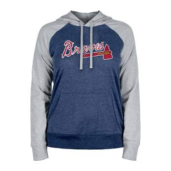 MLB Atlanta Braves Women's Lightweight Bi-Blend Hooded Sweatshirt