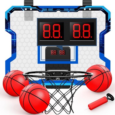 Over Door Mini Basketball Hoop with Scoreboard Indoor Toy for Kids Ages 5-12 Boys Girls