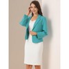 INSPIRE CHIC Women's Open Front Office Long Sleeve Lightweight Printed Floral Crop Suit Blazer - 2 of 4