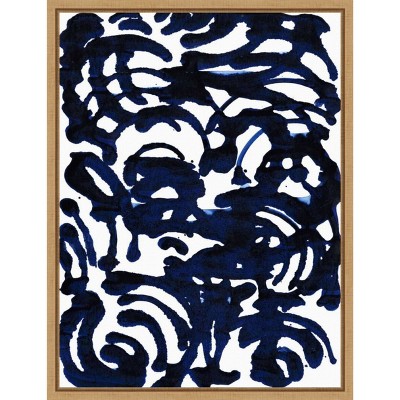 Amanti Art Indigo Swirls II by Jodi Fuchs Canvas Wall Art Print Framed 18 x 24-in.