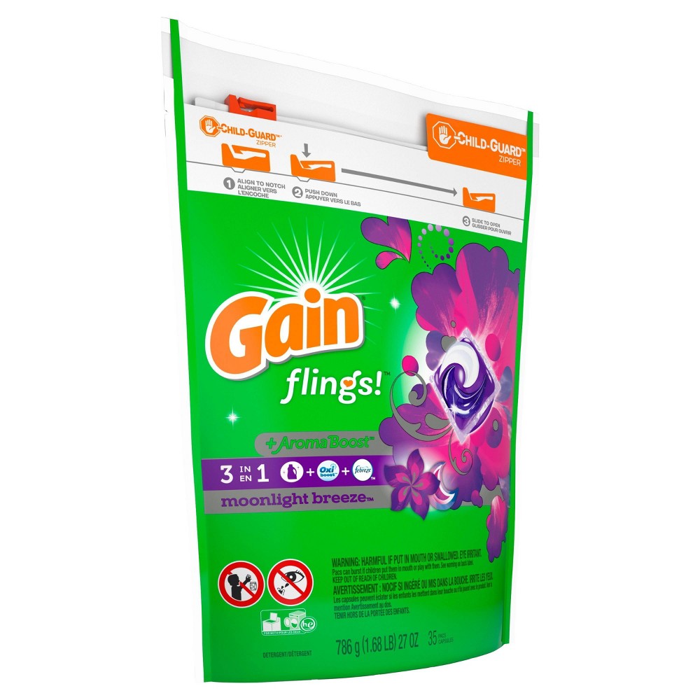 UPC 037000867579 product image for Gain Flings Moonlight Breeze Laundry Detergent Pacs 35 ct | upcitemdb.com