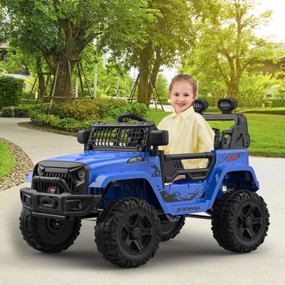 12V Kids Ride On Truck, Electric Kids Ride On Toy with Parent Remote Control, 3 Speeds, 4 Tires Suspension, LED Lights for Kids3-8