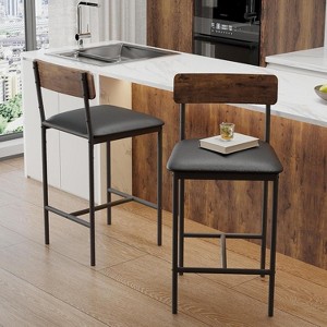 Jojoka Dining Bar Table Set for 2 with 3 Storage Shelves,Pub Bar Counter Table with 2 Footrest Chairs - 1 of 4