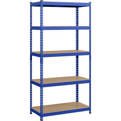 Yaheetech 5-tier Utility Storage Shelves Garage Metal Shelving Unit ...