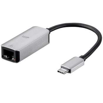 Monoprice USB-C to HDMI VGA USB 3.0 Gigabit RJ45 SD Card USB-C Data Port USB-C PD Dock Adapter, 100W, 2-Port, 4K@30Hz, with Folding Type-C Connector