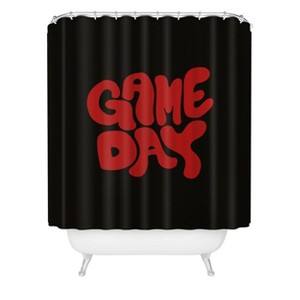Deny Designs 'Game Day' Black and Red Shower Curtain - 1 of 3
