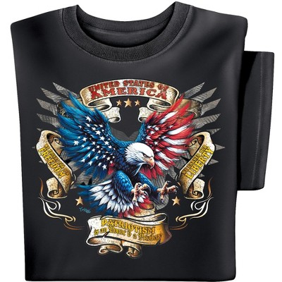 Collections Etc Patriotism Bald Eagle Short Sleeve Graphic Tee