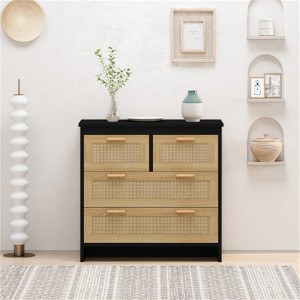 SKRAN Rattan and Rope Woven Storage Cabinets with Multiple Drawers for Bedroom, Living Room, Dining Room, and Hallways - 1 of 4