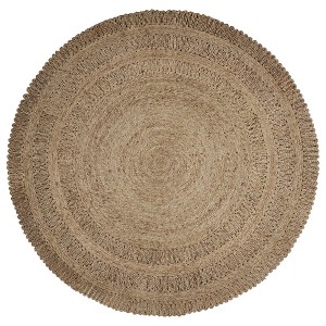 LR Home Boutique Jute Jute Area Rug Indoor in Tan/Brown, 4' Round : Target