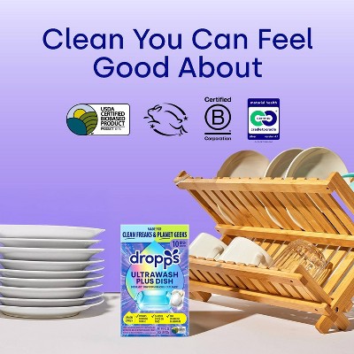 Dropps Lemon Citrus UltraWash Plus Biobased Dishwasher Detergent Pods - 10ct