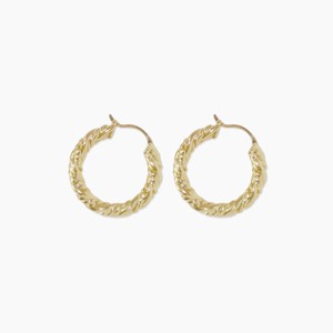 sanctuaire Rope Hoop Earrings Gold - 1 of 2