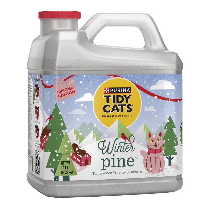 Purina Tidy Cats Winter Pine Holiday Scent Clumping Low Dust Scoop Cat &#38; Kitty Litter - 14lbs, 5 of 8