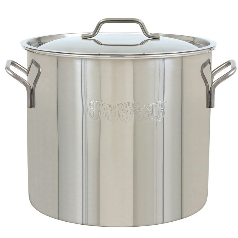 Bayou Classic 20-Quart Economy Stainless Kettle with Domed Lid and Welded Handles Standard Stockpot for Chili, Soups, Stews, and Gumbo, 1 of 7