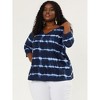 Agnes Orinda Women's Plus Size Tie Dye 3/4 Sleeve Side Slit V Neck Trendy Spring Tops - 4 of 4