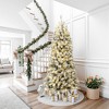 LuxenHome 7Ft Flocked Christmas Tree with Metal Stand, Full Spruce Artificial Prelit Christmas Tree with 365 LED Lights Off-White - 2 of 4