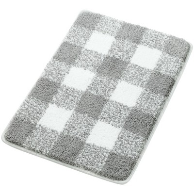 Piccocasa Microfiber Striped Bathroom Rugs Shaggy Soft Thick And Absorbent  Bath Mat Light Gray 16x24 : Target