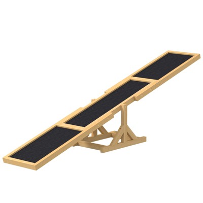 VisioGear Dog Agility Seesaw for Training and Exercise, Platform Equipment Run Game Toy, Yellow, 70.8"*11.8"*11.8"