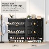 TiranisuBest Shoe Storage Cabinet with 2 Flip Drawers, Slim Wooden Freestanding Shoe Organizer with Shelf for Entryway Hallway–Holds 24 Pairs, Black - 3 of 4