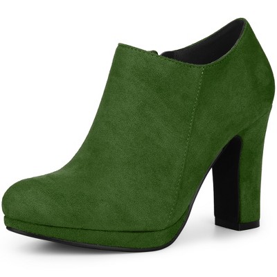 Perphy Women's Round Toe Platform Chunky Heel Ankle Booties