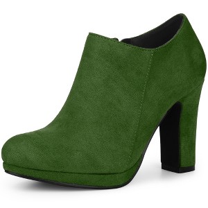 Perphy Women's Round Toe Platform Chunky Heel Ankle Booties - 1 of 3