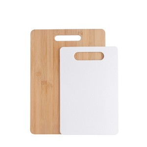 Dura Culina® 2-Piece Bamboo & Poly Cutting Board Set, Natural, for Food Prep, Chopping, and Carving Meat, Fruits, and Vegetables - 1 of 4