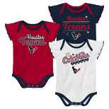 NFL Houston Texans Baby Girls' Newest Fan 3pk Bodysuit Set 18 M