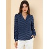 INSPIRE CHIC Women's Vintage Notched Lapel Long Sleeve Printed Button Down Tops - 3 of 4