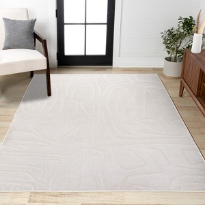 JONATHAN Y Alcina Modern Scandinavian Graphic Lines High-Low Area Rug - 1 of 4