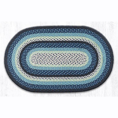 Earth Rugs Oval Braided Rug – Blueberry & Cream Hand-Woven Jute Rug for Rustic Farmhouse Decor