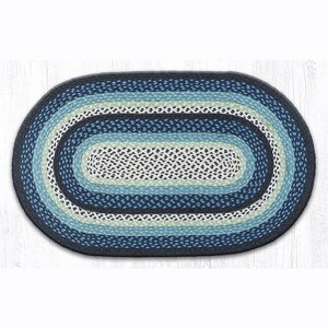 Earth Rugs Oval Braided Rug – Blueberry & Cream Hand-Woven Jute Rug for Rustic Farmhouse Decor - 1 of 1