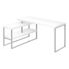 Monarch Specialties Computer Desk Home Office Corner Left Right Set-Up Storage Shelves  L Shape  Metal Laminate White Grey Contemporary Modern - 4 of 4