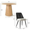 5-Piece Modern Round Dining Table Set, 35" Pedestal Table with 4 Upholstered Rattan Back Dining Chairs, Space Saving Design-Maison Boucle - 2 of 4