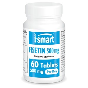 SuperSmart Fisetin 500mg per Day (Easy-to-Take) - 98% Pure Fisetin Supplement - Senolytic Activator | Non-GMO & Gluten Free - 60 Tablets - 1 of 1