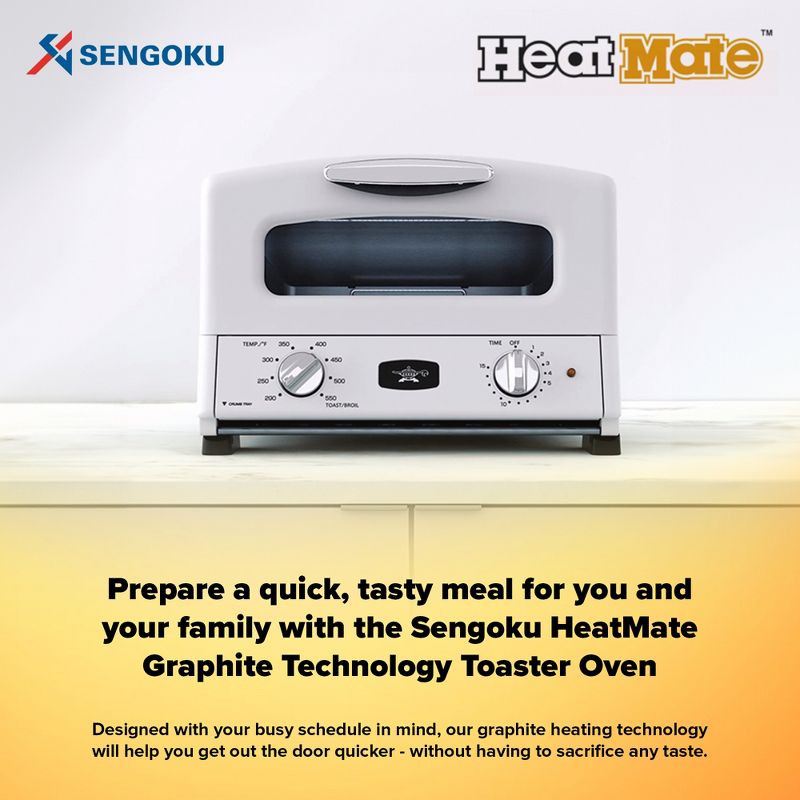 Sengoku HeatMate Compact Countertop Graphite Technology Toaster Oven with 4 Non-Stick Pans for Toasting and Baking, 4 of 8