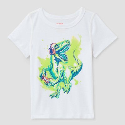 Toddler Adaptive Short Sleeve Dino Graphic T-Shirt - Cat & Jack™ White