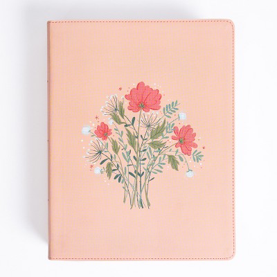 CSB Illustrator's Notetaking Bible, Large Print Edition, Peach Bouquet Leathertouch - by  Csb Bibles by Holman (Leather Bound)