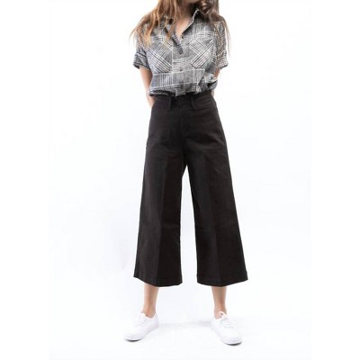 Women's High Rise Clean Wide Leg Crop Pants - Oat New York
