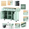 TiramisuBest Kitchen Island Kamkacht, One Cabinet, Four Open Shelves, Light Oak / White Finish with Light Oak for Kitchen Islands & Carts - 4 of 4