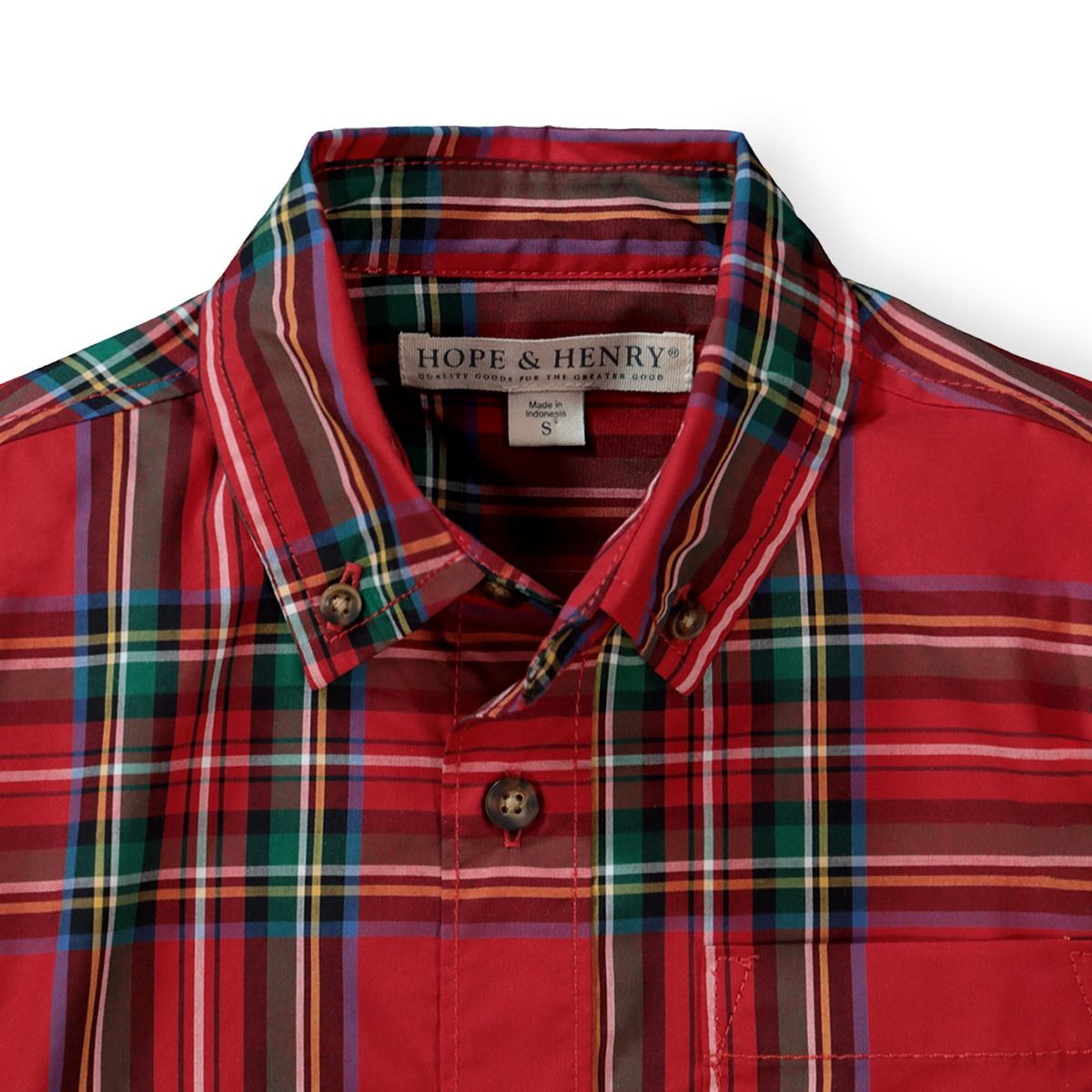 Hope & Henry Boys' Organic Stretch Poplin Long Sleeve Button-Down Shirt - thumbnail 2