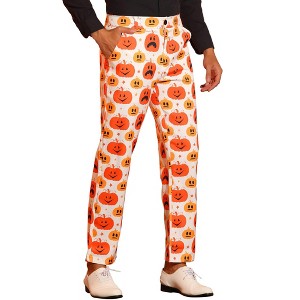 TATT 21 Men's Halloween Funny Printed Pumpkin Halloween Christmas Costume Trousers - 1 of 4