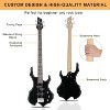 GLARRY Electric Bass Guitar 4 Strings Buring Fire Style Single Coil - Split Single Coil Pickups with 20W Amp, Bag - 2 of 4