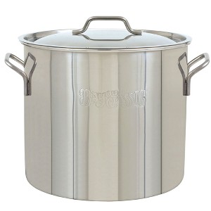 Bayou Classic 30 Quart / 7.5 Gallon Stainless Steel Kitchen Restaurant Malt Beer Brew Kettle Gumbo Soup Stock Pot with Lid, Mirror Satin - 1 of 4