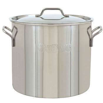Bayou Classic 30 Quart / 7.5 Gallon Stainless Steel Kitchen Restaurant Malt Beer Brew Kettle Gumbo Soup Stock Pot with Lid, Mirror Satin