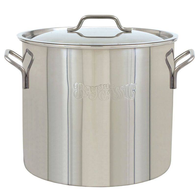 Bayou Classic 30 Quart / 7.5 Gallon Stainless Steel Kitchen Restaurant Malt Beer Brew Kettle Gumbo Soup Stock Pot with Lid, Mirror Satin, 1 of 7