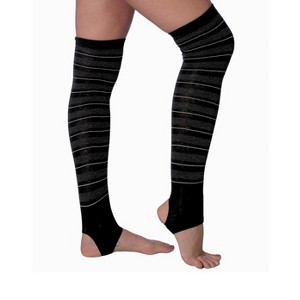 Tipi Toe Women Stirrup Socks - Lightweight Girl's Toeless Socks Over the Knee - Stretchable Women's Black Stockings - 1 of 1