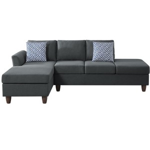 TiramisuBest Hidden Storage Units with Matching Accent Pillows for Modular Modern Homes, Black & Gray - 1 of 4