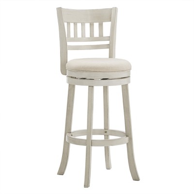 Inspire Q Wolcott Barstool Antique White Finish/Beige Linen